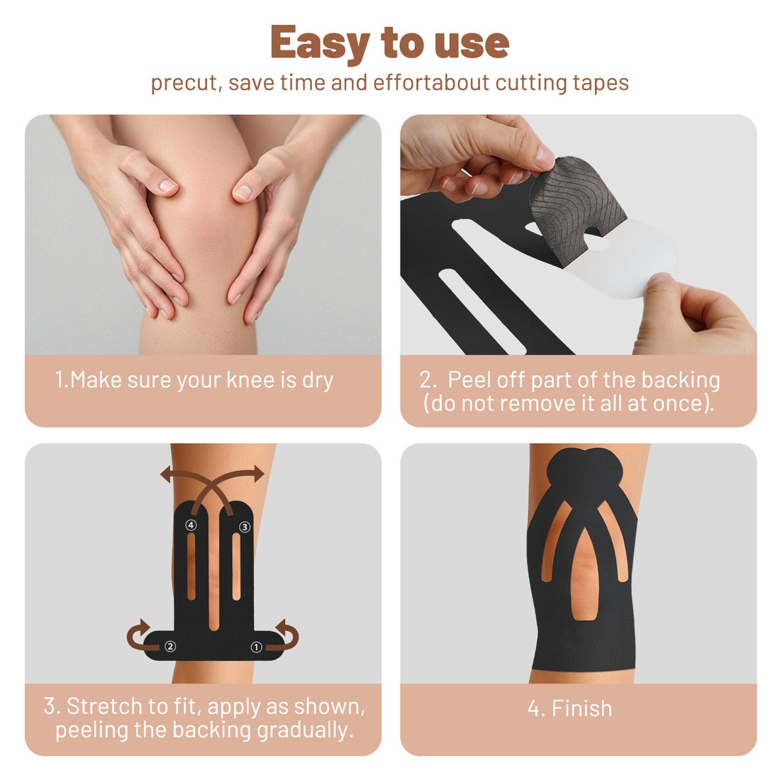 Newpearl Kinesiology Knee Tape (10-Pack)