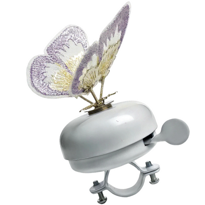 White Bike Bell with Butterfly