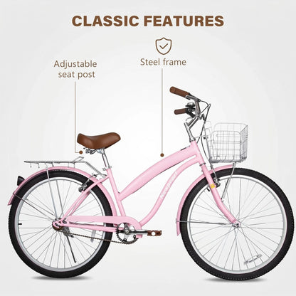 Beach Cruiser Bike, 24 & 26 inch Commuter Bicycle