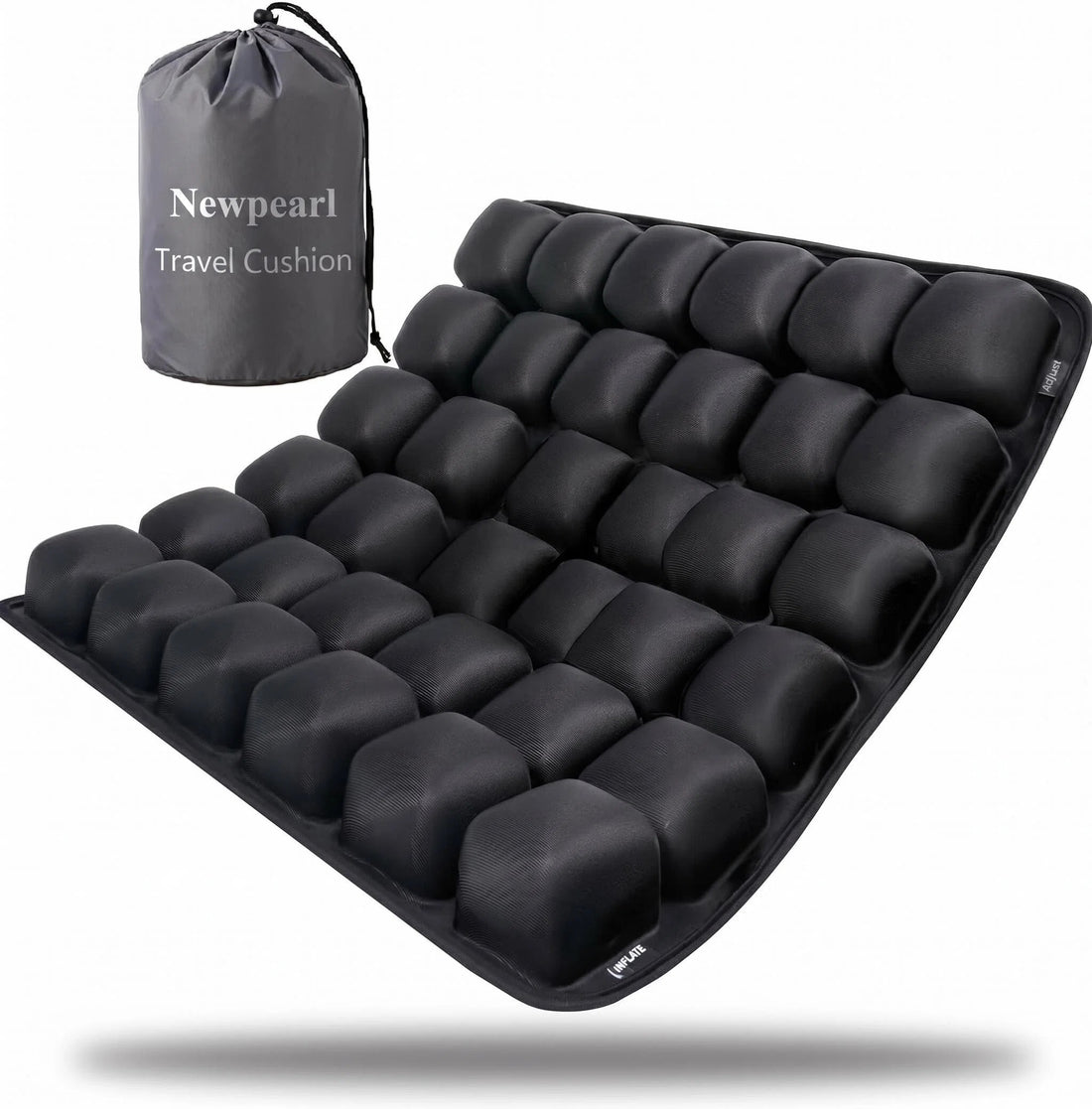 Upgrade Travel Cushion with No External Air Pump, Airplane Seat Cushion for Long Flights, Portable Wheelchair Cushions