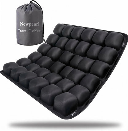 Upgrade Travel Cushion with No External Air Pump, Airplane Seat Cushion for Long Flights, Portable Wheelchair Cushions