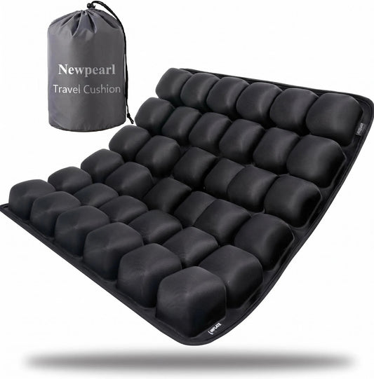Upgrade Travel Cushion with No External Air Pump, Airplane Seat Cushion for Long Flights, Portable Wheelchair Cushions