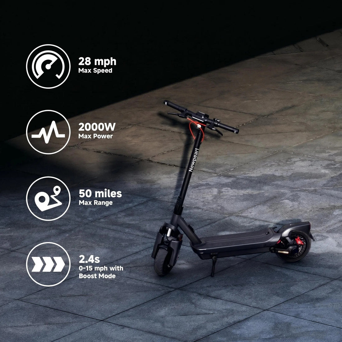 Electric Scooter with Cruise Mode, Adjustable Handlebar Height
