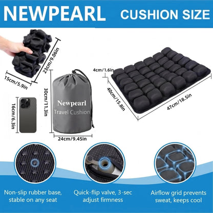 Upgrade Travel Cushion with No External Air Pump, Airplane Seat Cushion for Long Flights, Portable Wheelchair Cushions