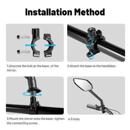 Newpearl Bike Mirrors 360° Adjustable Handlebar Mount