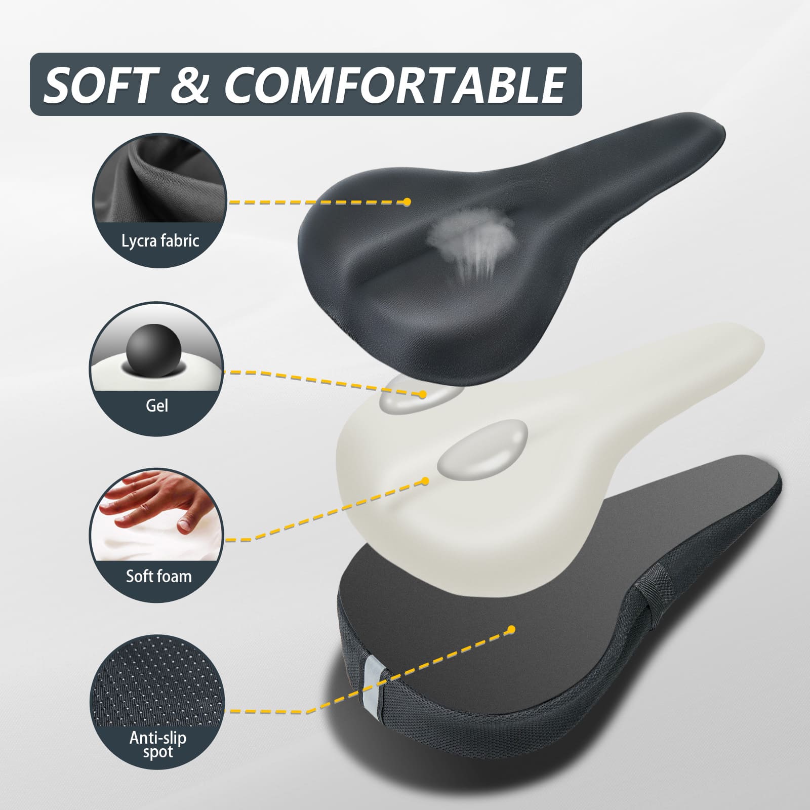 Newpearl bike seat cover with reflective rear detail
