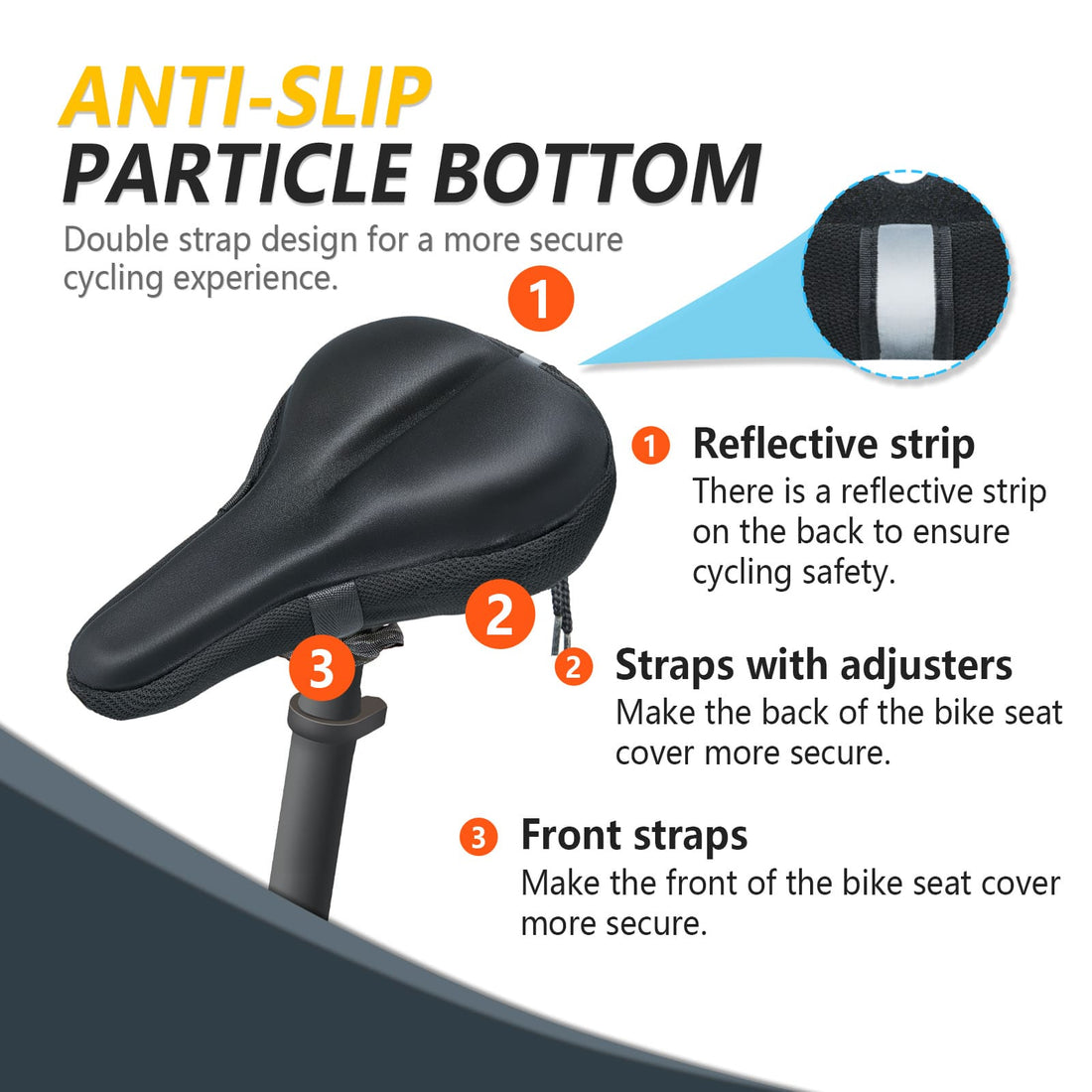 Newpearl LowNose Bike Seat Cover Gel Padded with Drawstring