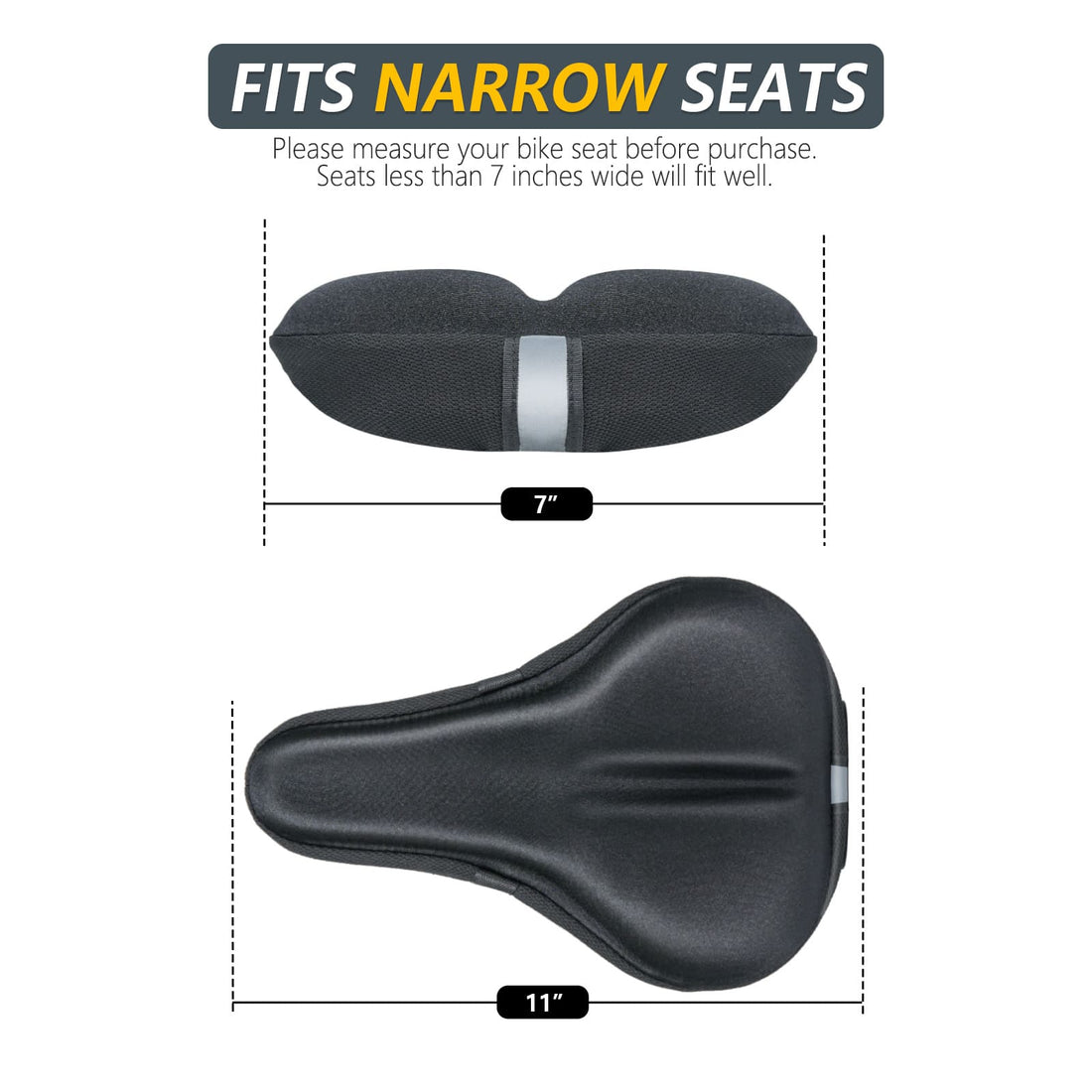 LowNose comfort bike seat cushion for daily riding