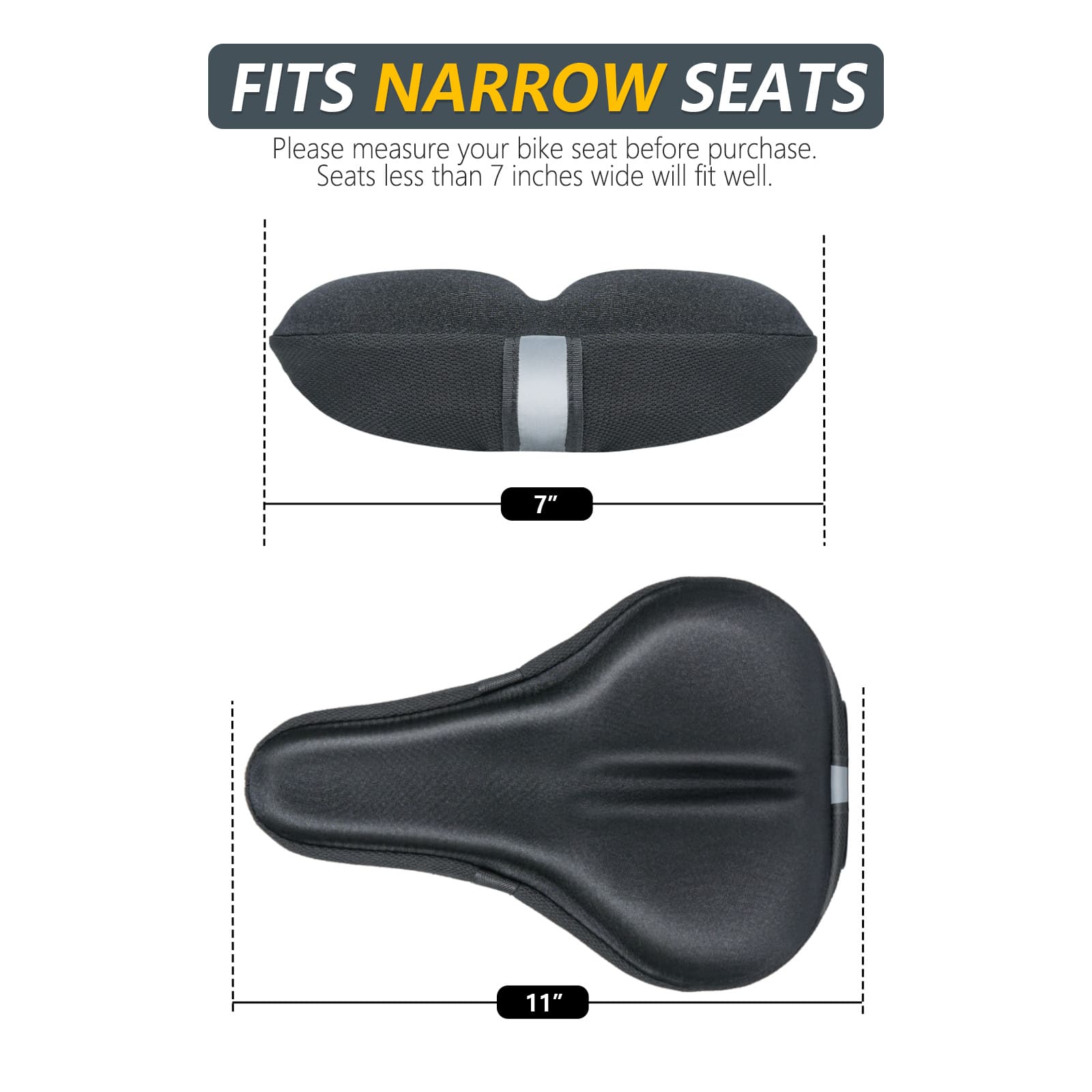 LowNose comfort bike seat cushion for daily riding