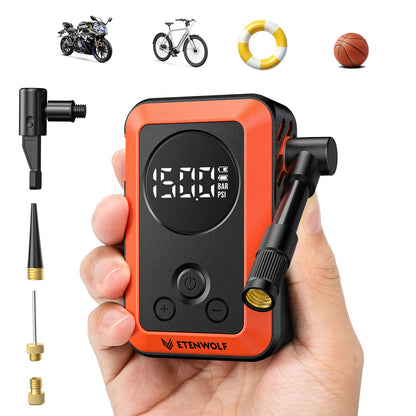 Mini Bike Pump,20s Fast Inflate Bicycle Pump with Guage,150PSI Portable Electric Bike Air Pump with Presta and Schrader Valve for Mountain Bike,Road Bike,Motorcycle,Car,Sport Ball