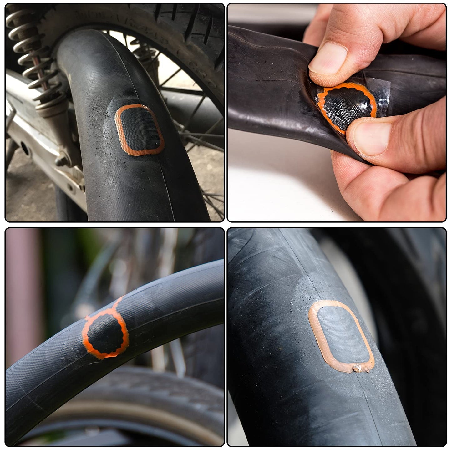 Bike Tire Repair Kits - Bycicle Inner Tube Puncture Patch Kit with 24PCS Vulcanizing Patches