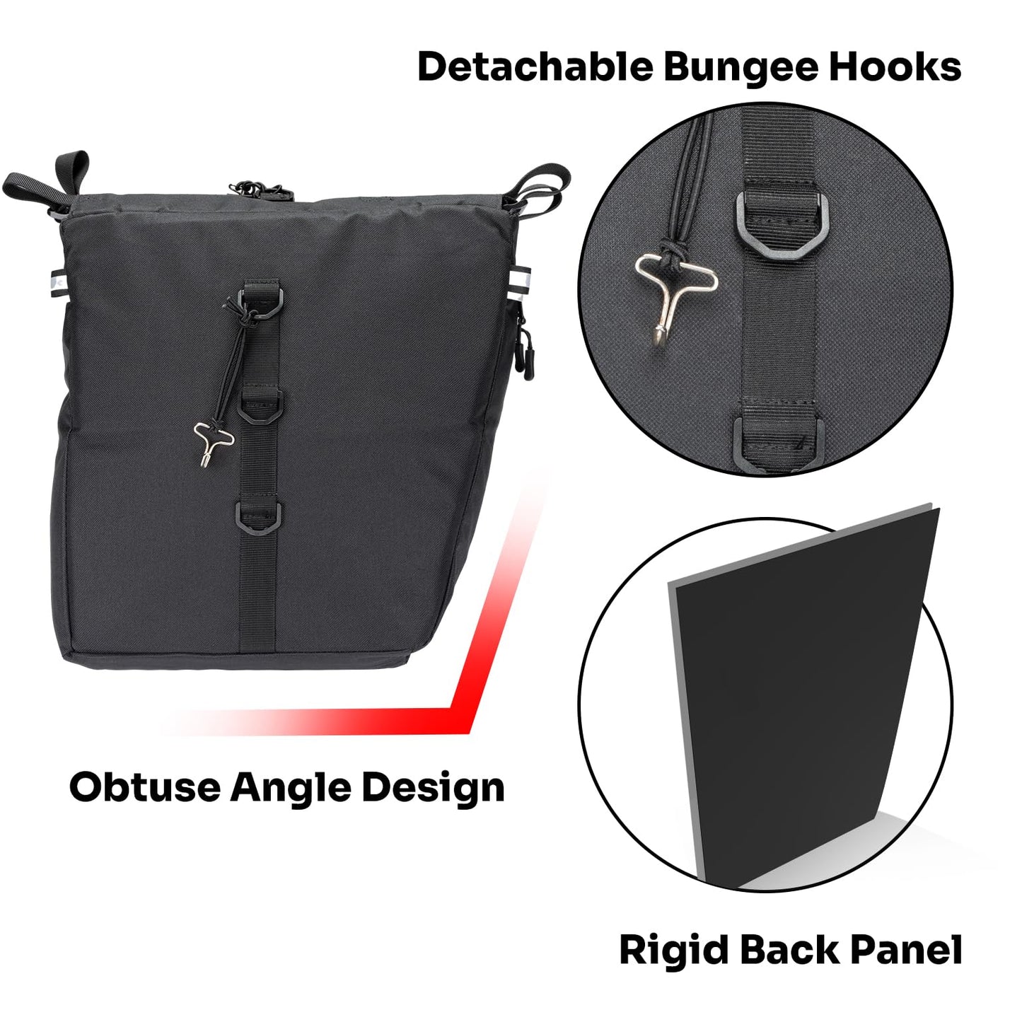 Bike Panniers, 34L Upgraded Water Resistant Saddle Bags for Bicycle Rear Racks