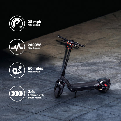 Electric Scooter, Up to 22–28 MPH, Long Range