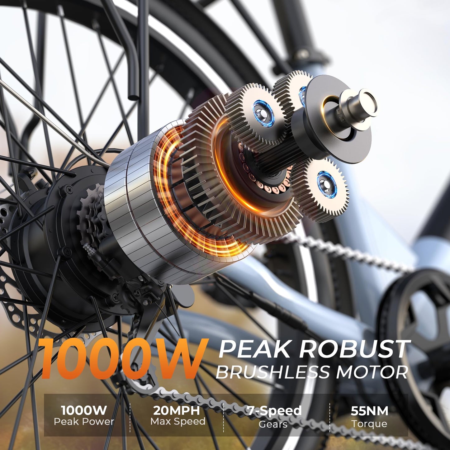 Electric Bike for Adults, 26" Step-Thru EBike