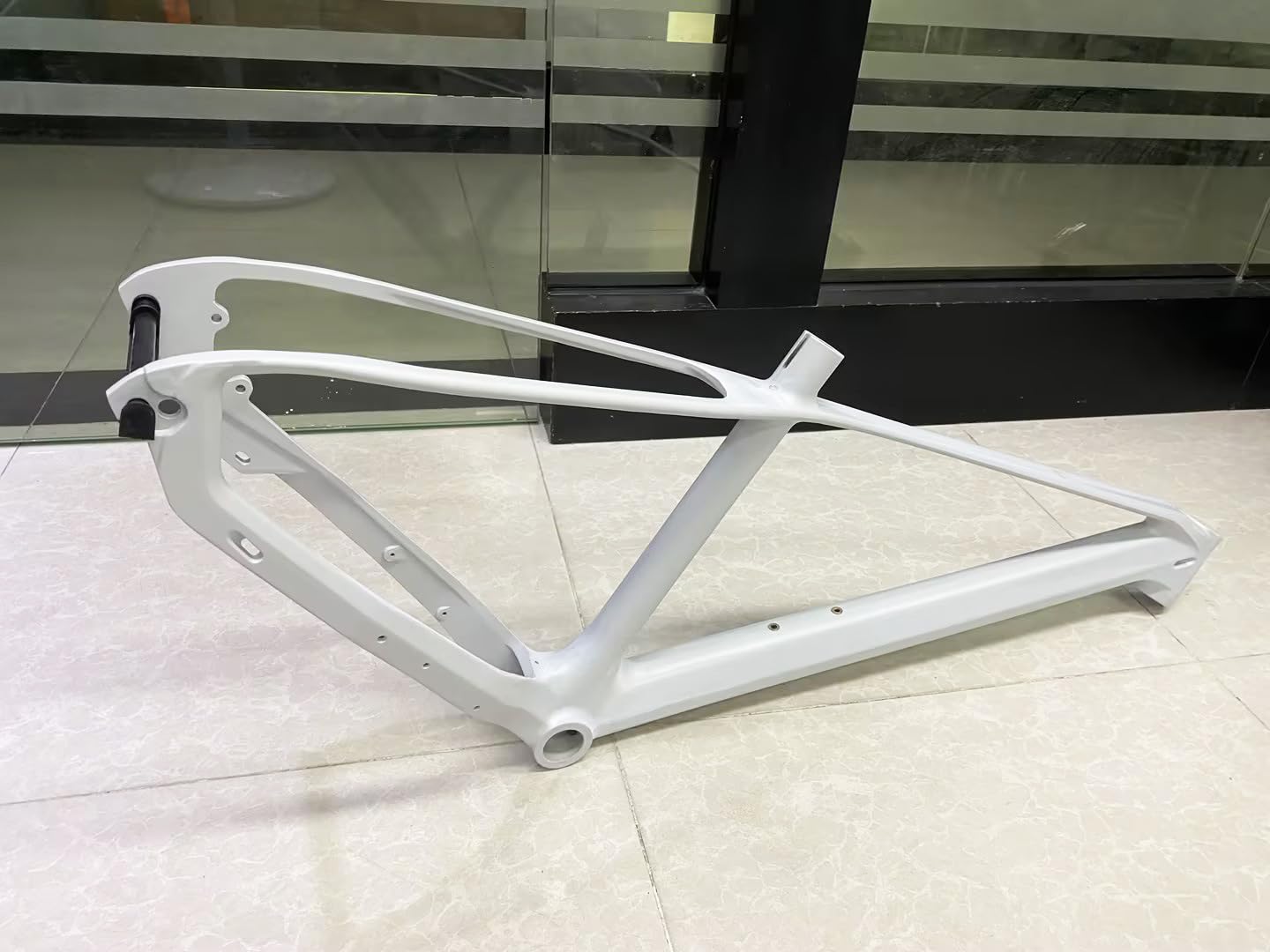 Mountain Bike Frame, Magnesium Alloy Bicycle Frame in White, DIY Compatible