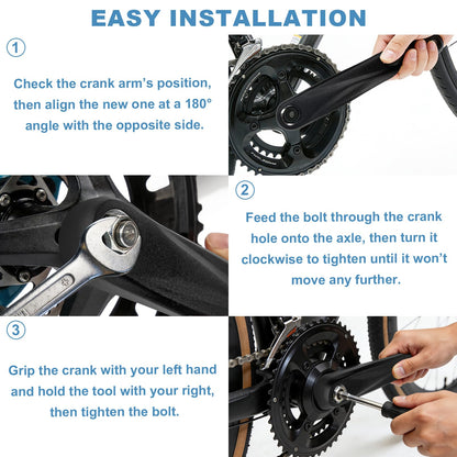 Bike Crank Arm in Square Hole,170MM Black Ebike Crank Arm