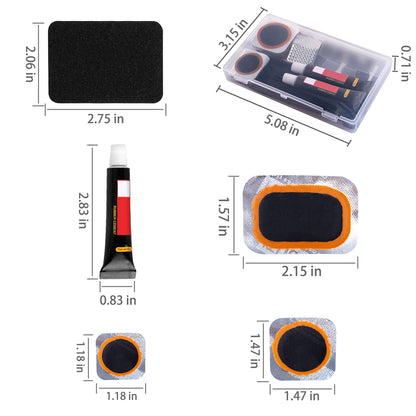 Bike Tire Repair Kits - Bycicle Inner Tube Puncture Patch Kit with 24PCS Vulcanizing Patches