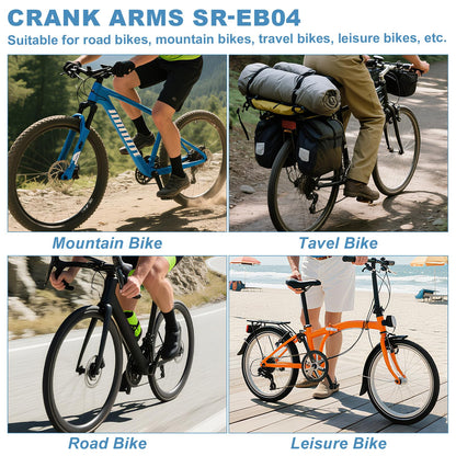 Bike Crank Arm in Square Hole,170MM Black Ebike Crank Arm