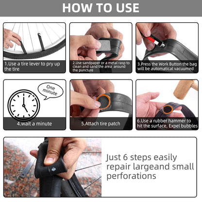 Bike Tire Repair Kits - Bycicle Inner Tube Puncture Patch Kit with 24PCS Vulcanizing Patches