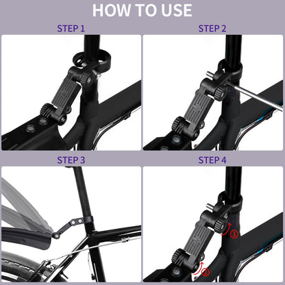 Bicycle Fender Set All-Weather Bike Mudguards Widened, Quick-Install Fenders for Mountain & City Bikes