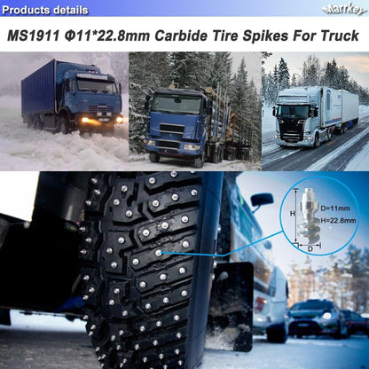 Carbide Tires Studs, 22.8mm Spikes for Tires-Security Anti-Skid Car Wheel Snow Tire Chains Studs for ATV SUV Motorcycle Loaders Tractors