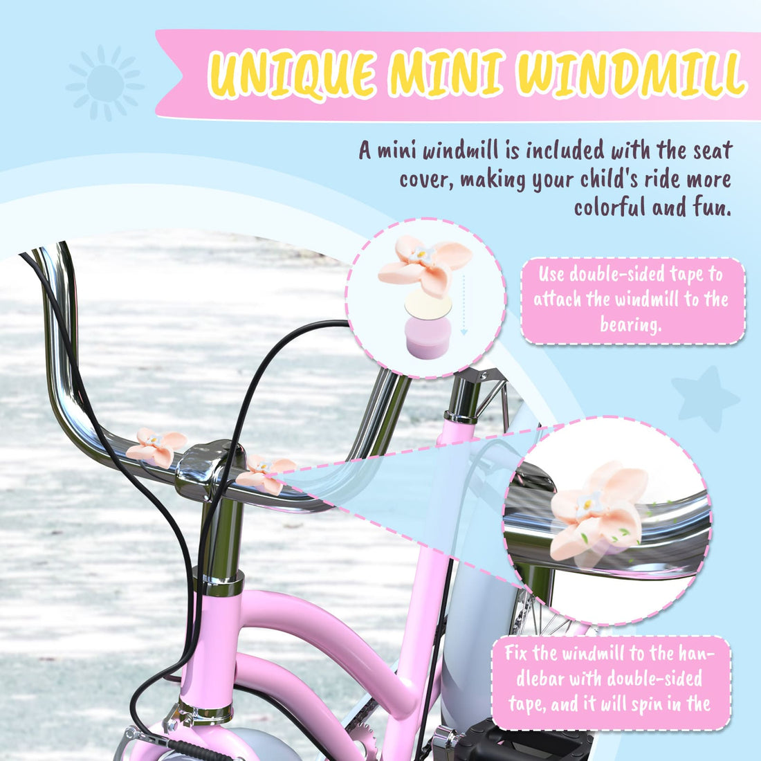 Pink Kids Gel Bike Seat Cover