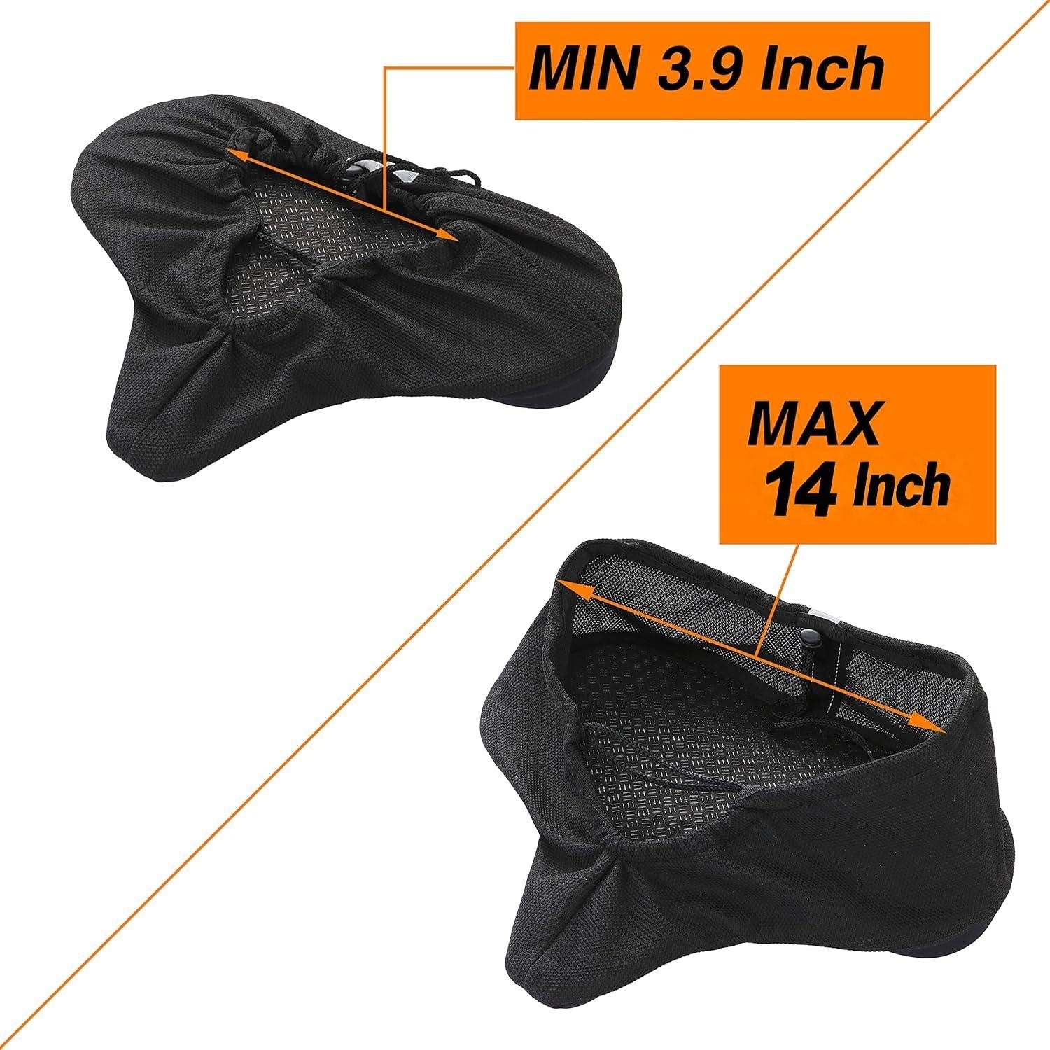 Size guide for Newpearl 13.5 inch bike seat cover