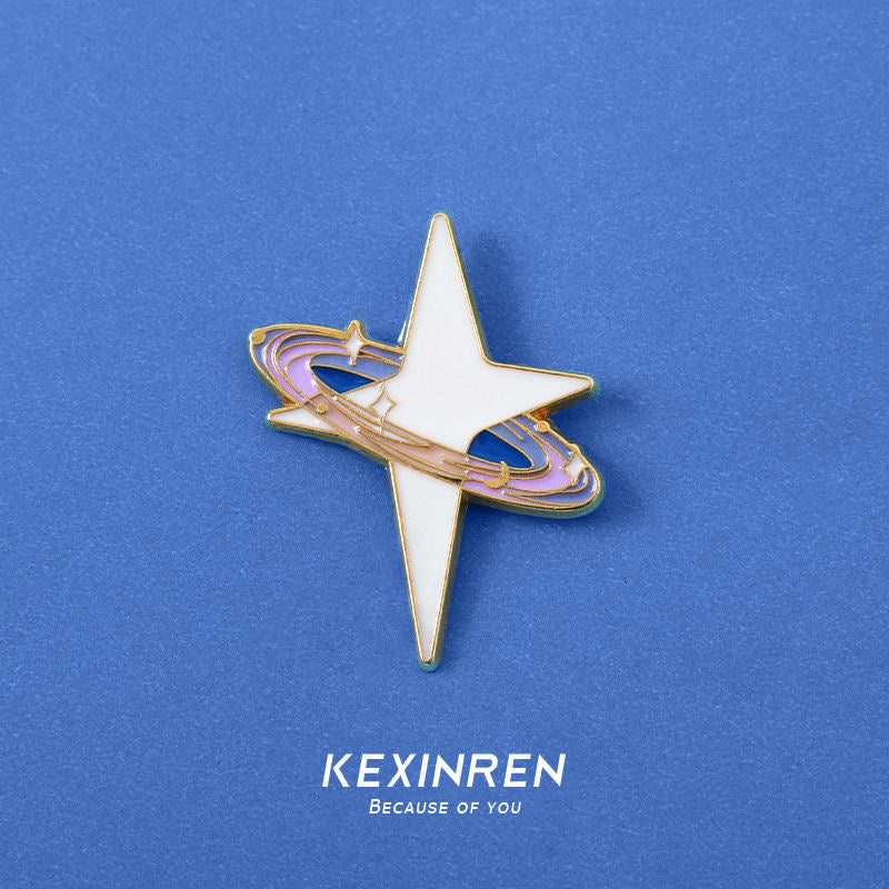 Star themed collectible enamel pins for gifts