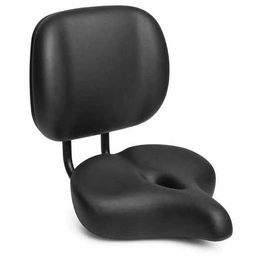 Newpearl wide bike seat with adjustable backrest black comfort saddle