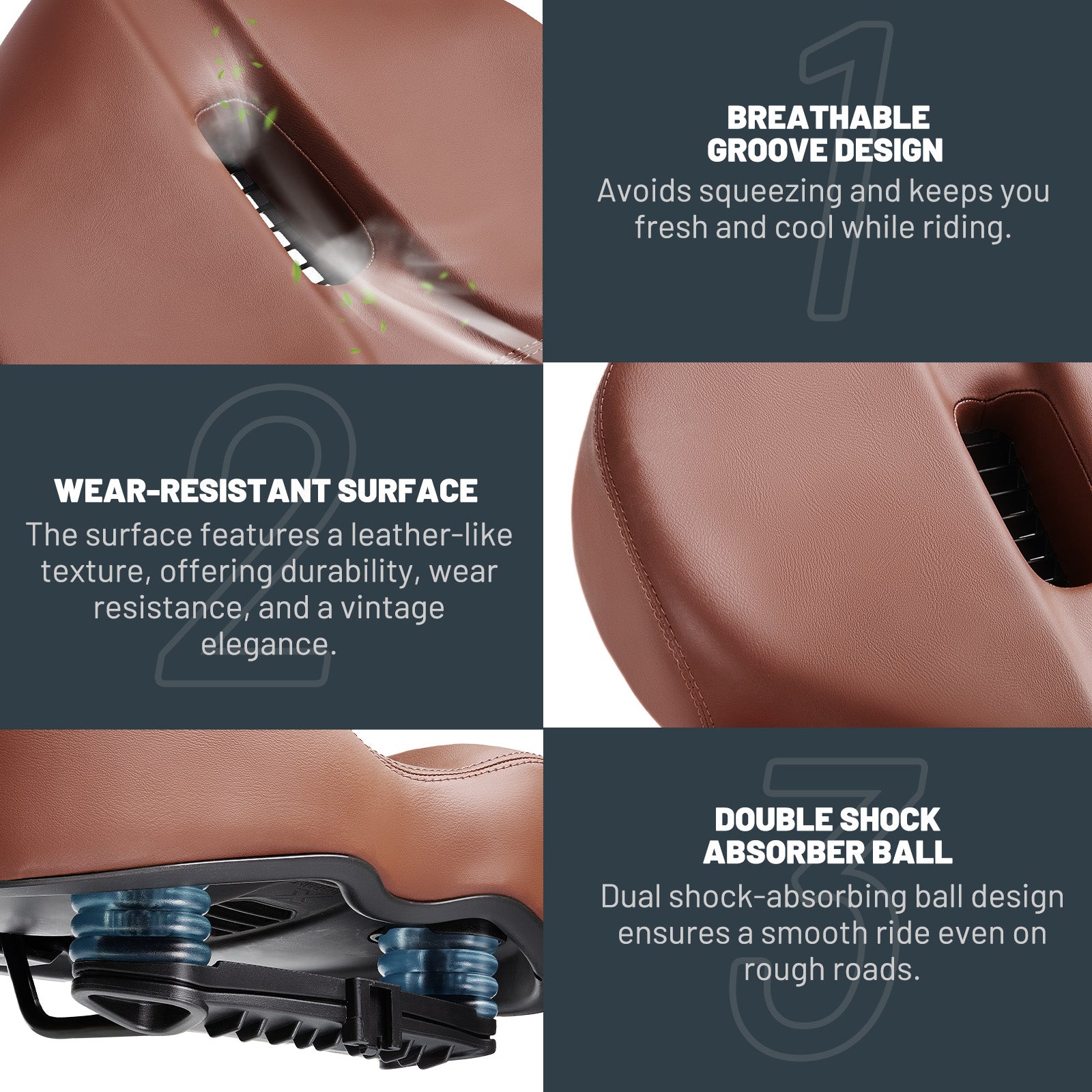 Vented comfort bike saddle for commuter and e-bike rides