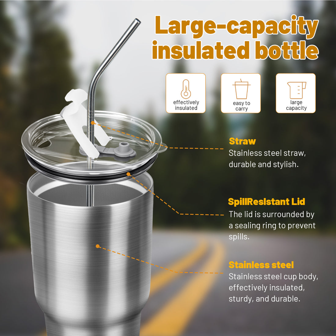 Newpearl 30 oz Insulated Stainless Steel Tumbler