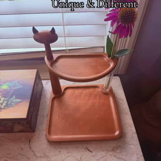 Newpearl Wooden Cat Valet Tray