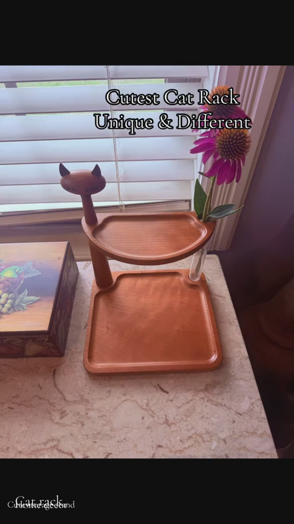 Newpearl Wooden Cat Valet Tray
