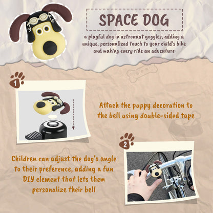 Kid's Bike Bell Space Dog Design