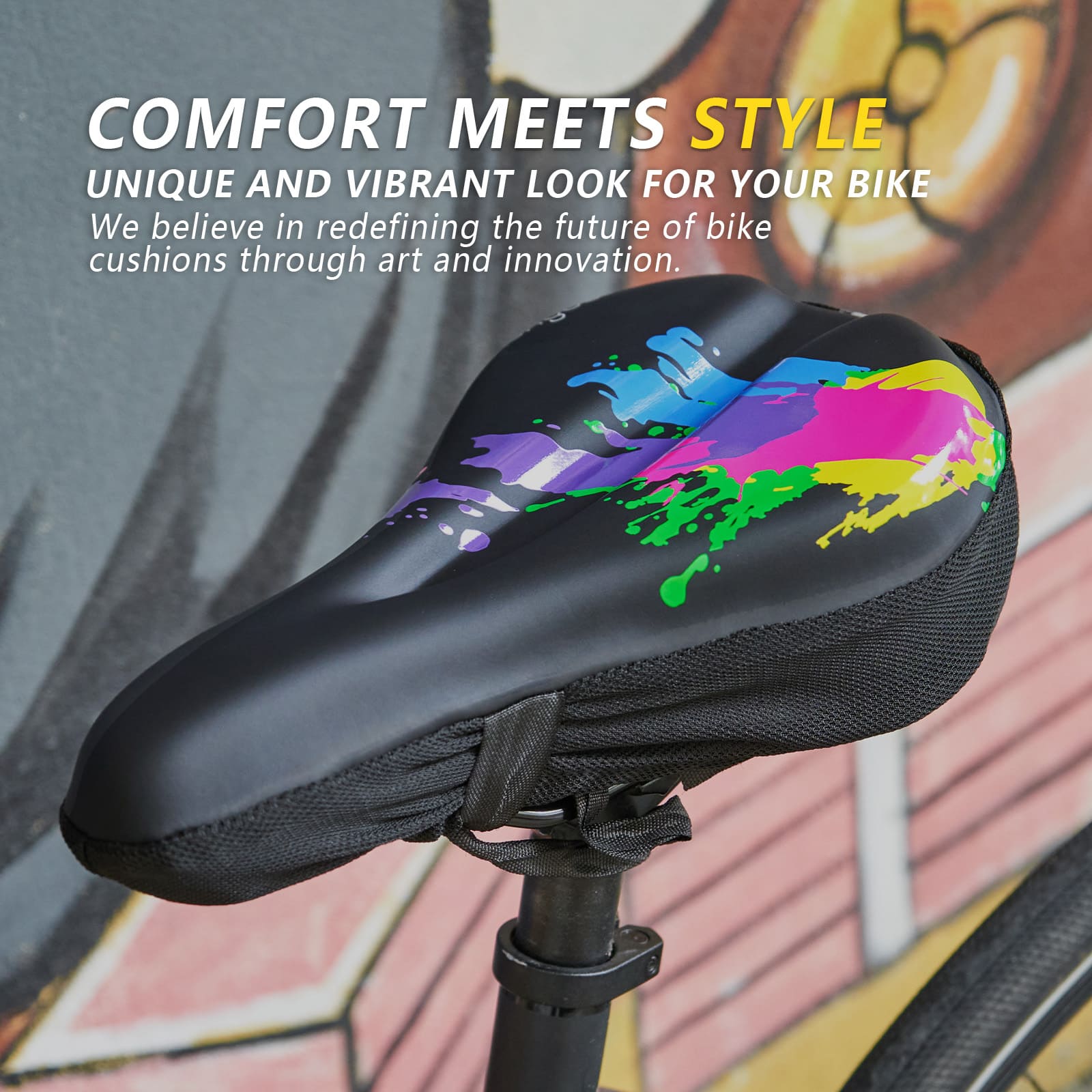 Colorful waterproof bicycle saddle cushion cover
