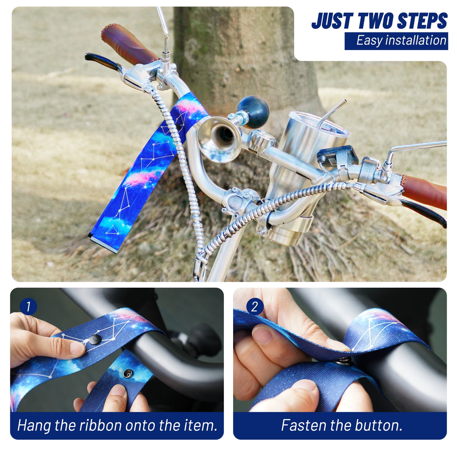Dual-sided universe design bike accessory streamers