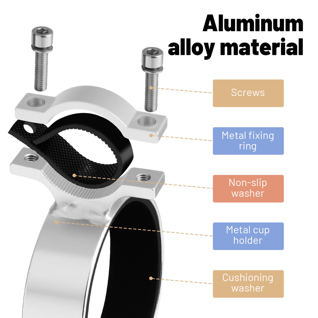 Newpearl silver bike cup holder for cruiser and city bikes