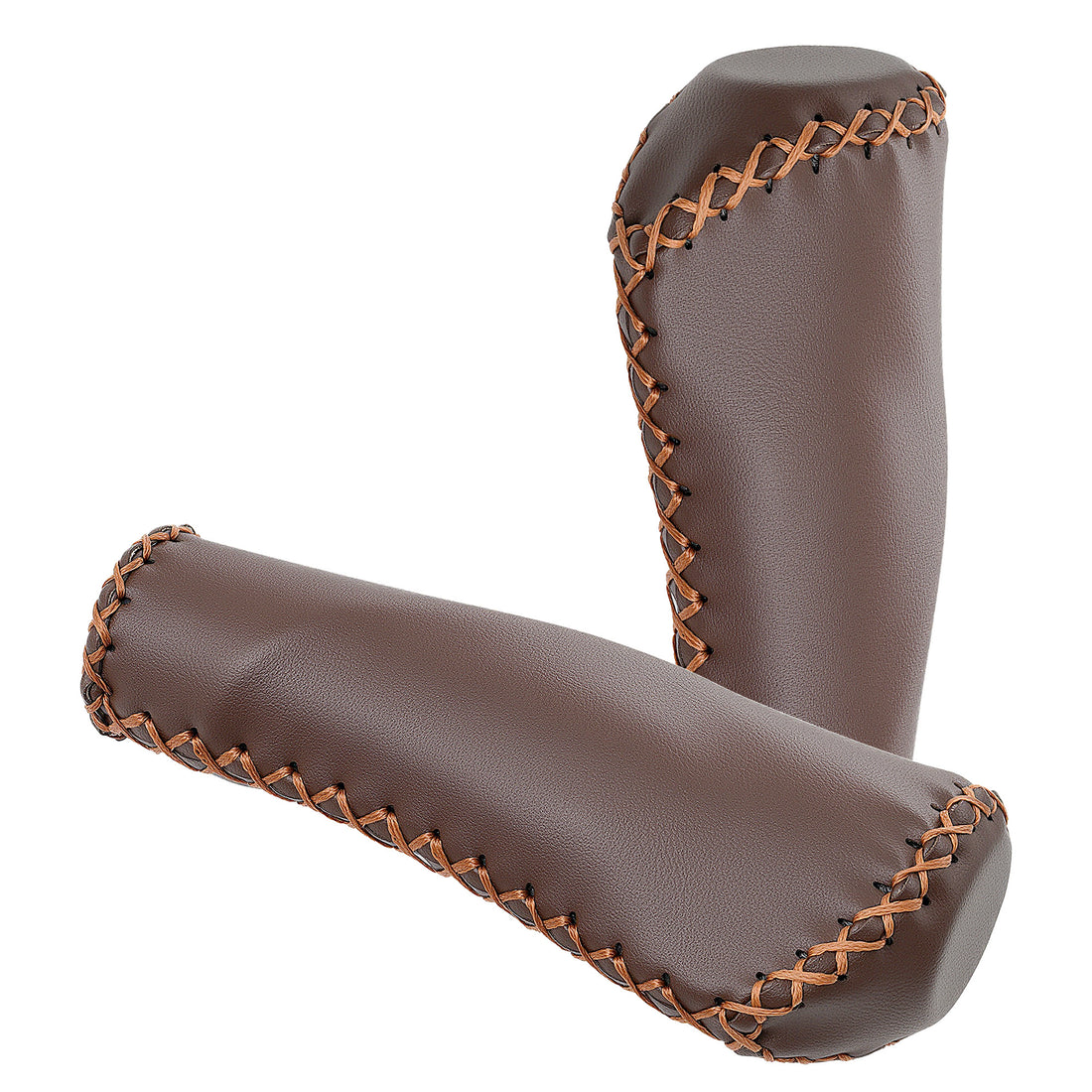 Brown Time Capsule vintage bike grips with stitched leather look