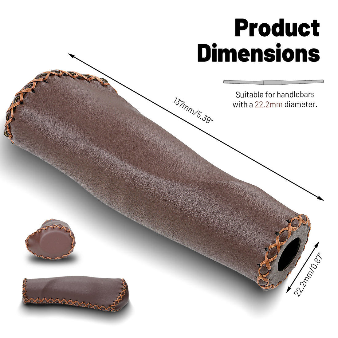 Brown vintage bike handlebar grips for cruiser and city bikes