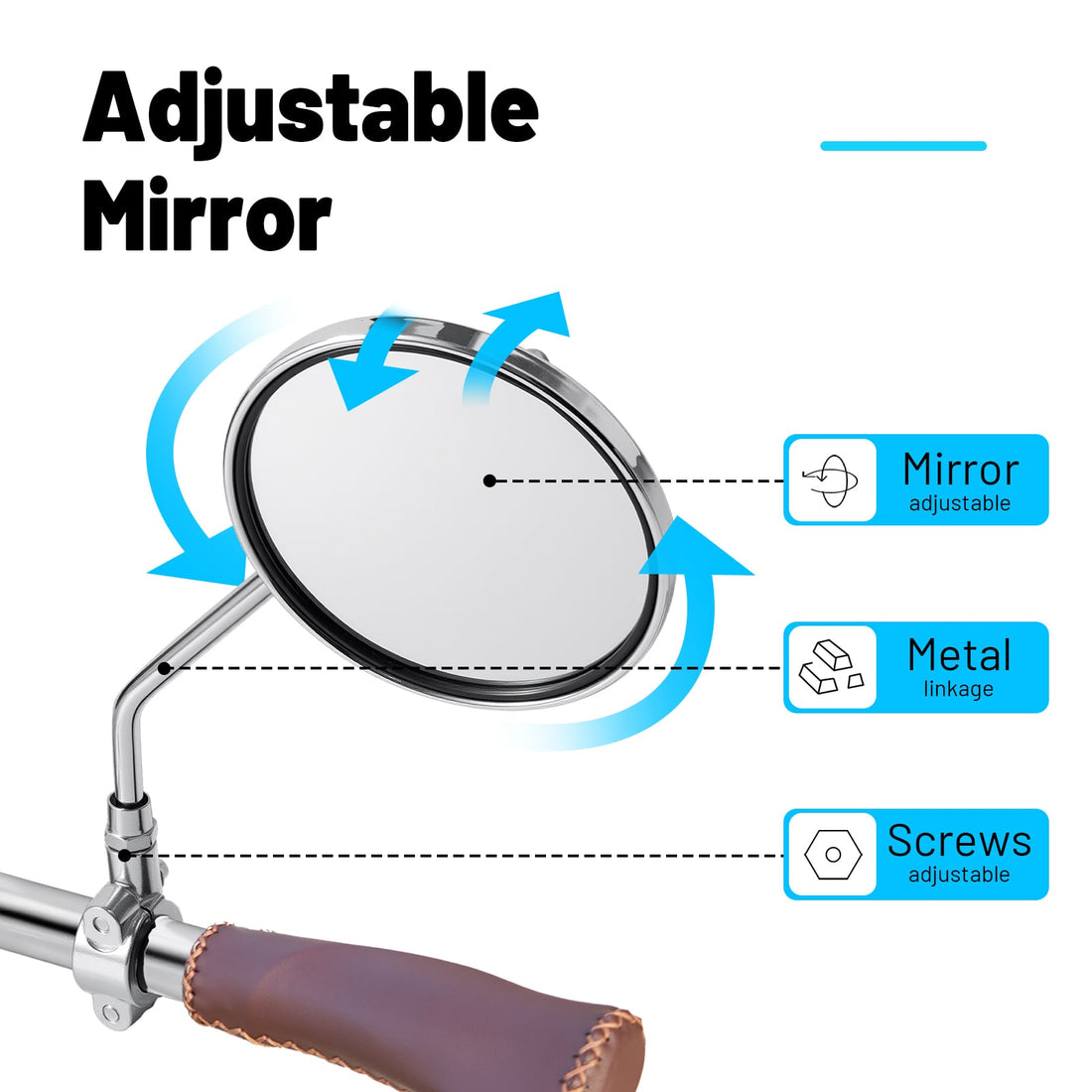 Newpearl vintage bike mirror with chrome-style frame