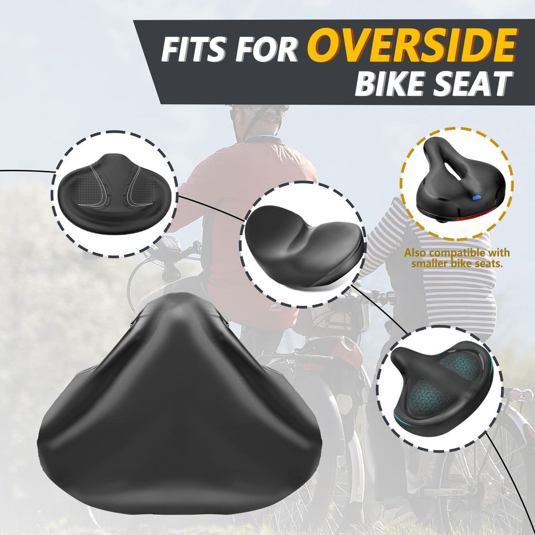 PVC bicycle seat rain cover for wide saddles