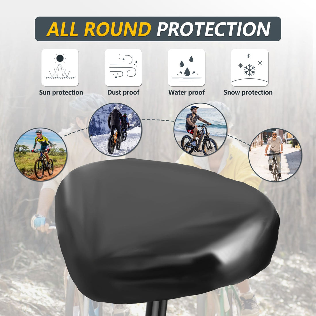 Super Wide Waterproof Bike Seat Cover