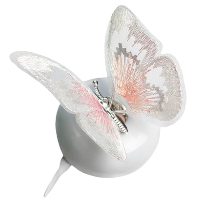 White Bike Bell with Butterfly