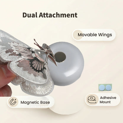 White Bike Bell with White Butterfly