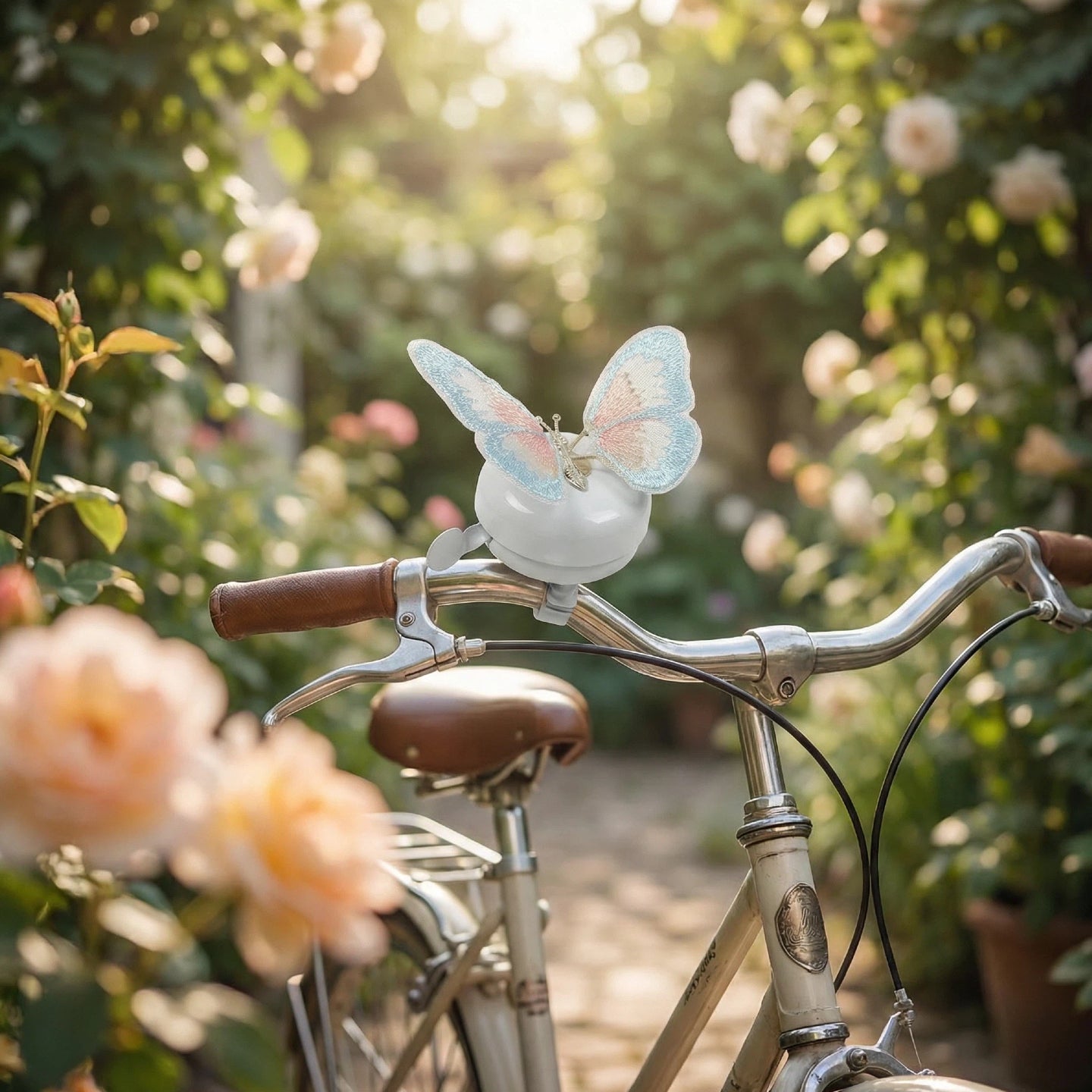 DIY butterfly bike bell with magnetic or adhesive mount